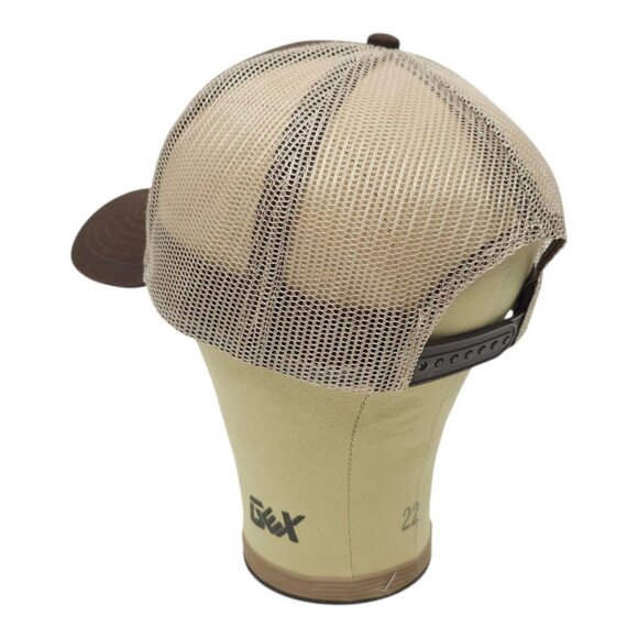 Brock Gutters Mesh Snapback Cap Trucker Baseball Embroidered Logo Brown Hat - Picture 11 of 14